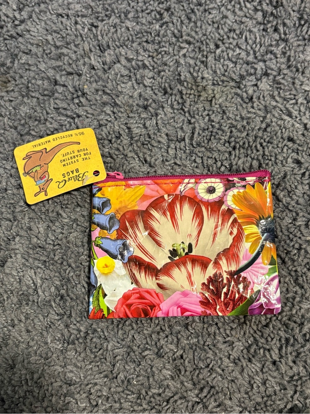 NWT Blue Q floral covered pouch